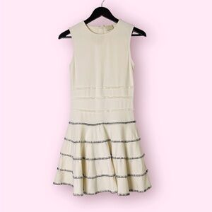 TORN BY RONNY KOBO Sleeveless Embroidered Tiered Fit & Flare Skater Dress XS
